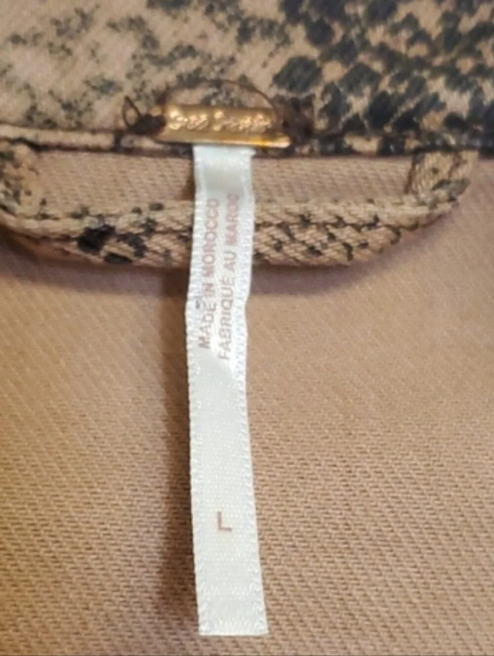 Free People Tucker Brown Snake-Print Denim Jacket Large - Picture 2 of 9